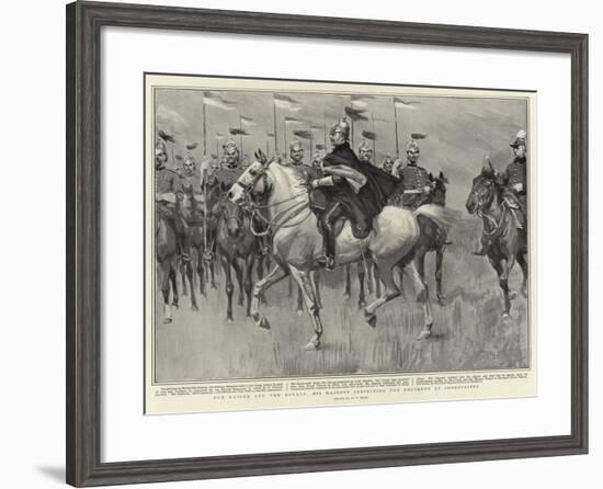 The Kaiser and the Royals, His Majesty Inspecting the Regiment at Shorncliffe-William T. Maud-Framed Giclee Print