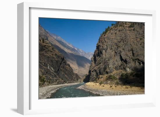 The Kali Gandaki is one of the major rivers of Nepal, Manaslu Region, Nepal, Himalayas, Asia-Alex Treadway-Framed Photographic Print