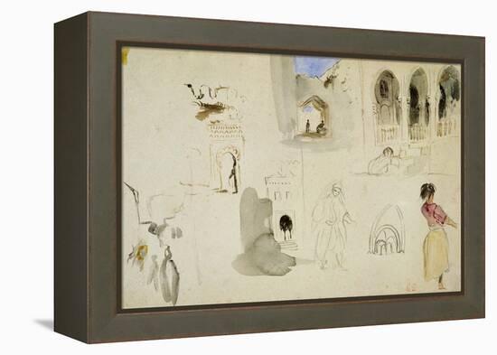 The Kasbah, Tangier (W/C on Paper)-Eugene Delacroix-Framed Premier Image Canvas