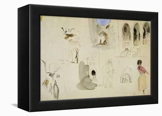 The Kasbah, Tangier (W/C on Paper)-Eugene Delacroix-Framed Premier Image Canvas