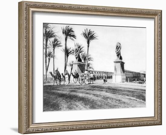 The Kasr-El-Nile Bridge, Cairo, Egypt, C1920S-null-Framed Giclee Print