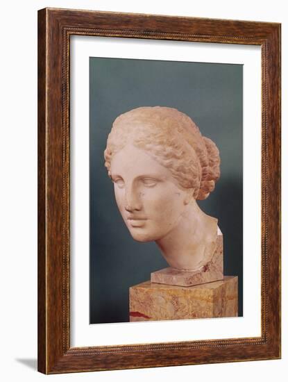 The Kauffmann Head, Head of Aphrodite, Copy of the Aphrodite of Cnidus by Praxiteles (Fl.375-40 BC)-Praxiteles-Framed Giclee Print