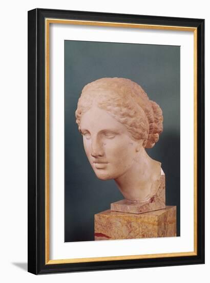 The Kauffmann Head, Head of Aphrodite, Copy of the Aphrodite of Cnidus by Praxiteles (Fl.375-40 BC)-Praxiteles-Framed Giclee Print