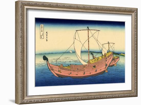 The Kazusa Sea Route, c.1830-Katsushika Hokusai-Framed Giclee Print