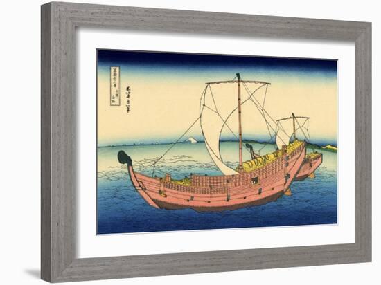 The Kazusa Sea Route, c.1830-Katsushika Hokusai-Framed Giclee Print