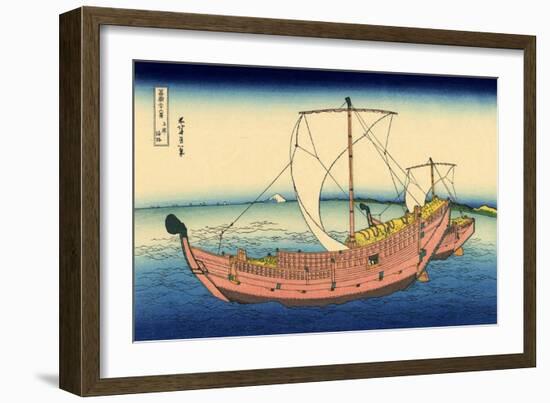 The Kazusa Sea Route, c.1830-Katsushika Hokusai-Framed Giclee Print