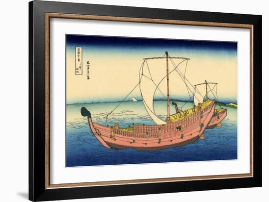 The Kazusa Sea Route, c.1830-Katsushika Hokusai-Framed Giclee Print