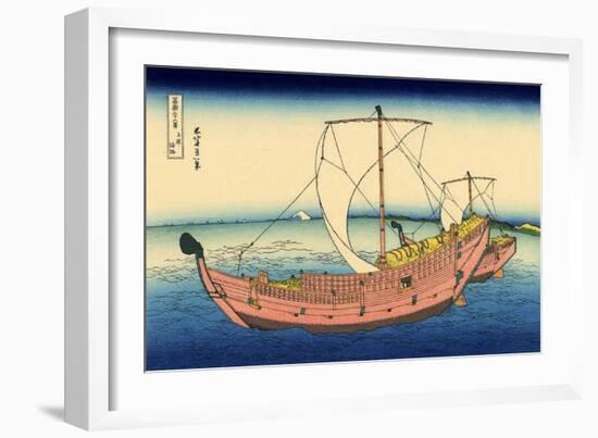 The Kazusa Sea Route, c.1830-Katsushika Hokusai-Framed Giclee Print