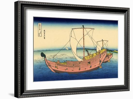 The Kazusa Sea Route, c.1830-Katsushika Hokusai-Framed Giclee Print