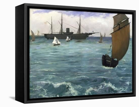 The 'Kearsarge' at Boulogne-Edouard Manet-Framed Premier Image Canvas