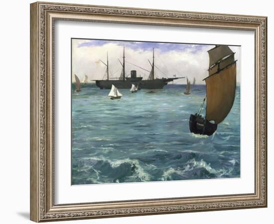 The 'Kearsarge' at Boulogne-Edouard Manet-Framed Giclee Print