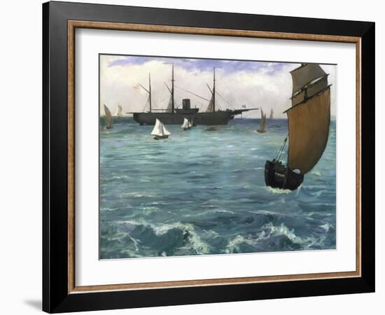 The 'Kearsarge' at Boulogne-Edouard Manet-Framed Giclee Print