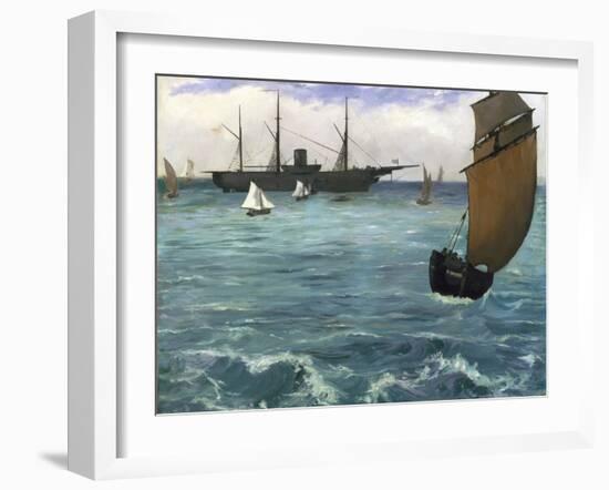 The 'Kearsarge' at Boulogne-Edouard Manet-Framed Giclee Print