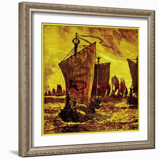 The 'Keels' of the Northmen, Illustration for 'History of England' by H. O. Arnold-Forster-English-Framed Giclee Print