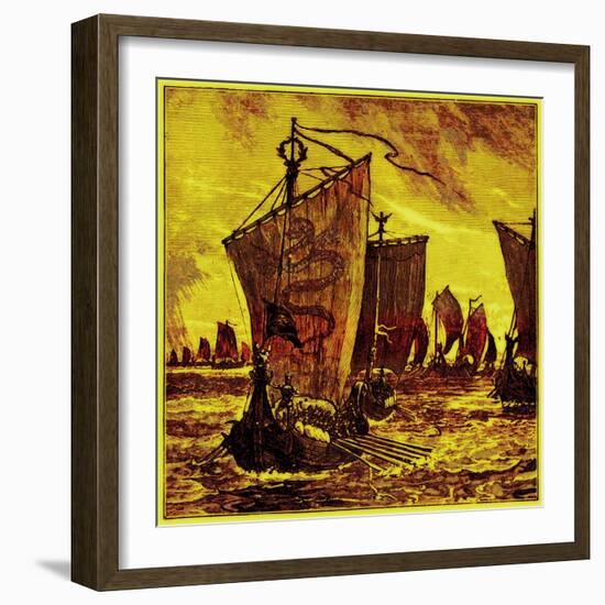 The 'Keels' of the Northmen, Illustration for 'History of England' by H. O. Arnold-Forster-English-Framed Giclee Print