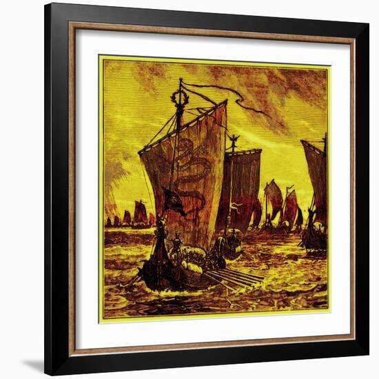 The 'Keels' of the Northmen, Illustration for 'History of England' by H. O. Arnold-Forster-English-Framed Giclee Print