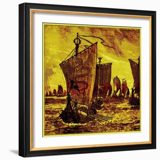 The 'Keels' of the Northmen, Illustration for 'History of England' by H. O. Arnold-Forster-English-Framed Giclee Print