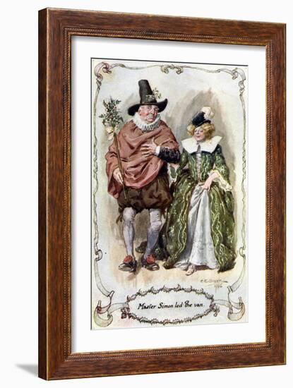 The Keeping of Christmas at Bracebridge Hall-Charles Edmund Brock-Framed Premium Giclee Print