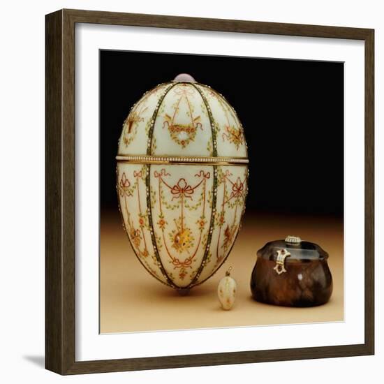 The Kelch Bonbonniere Egg Pictured with Its Surprises, Faberge, 1899-1903-Mikhail Perkhin-Framed Giclee Print