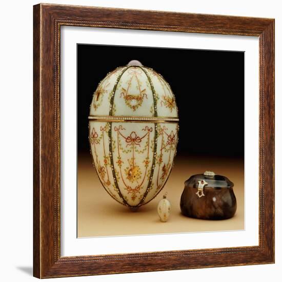 The Kelch Bonbonniere Egg Pictured with Its Surprises, Faberge, 1899-1903-Mikhail Perkhin-Framed Giclee Print