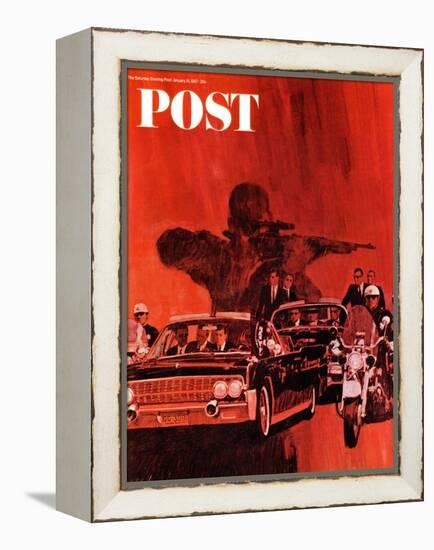 "The Kennedy Assassination," Saturday Evening Post Cover, January 14, 1967-Fred Otnes-Framed Premier Image Canvas