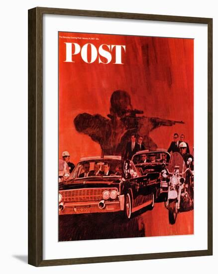 "The Kennedy Assassination," Saturday Evening Post Cover, January 14, 1967-Fred Otnes-Framed Giclee Print