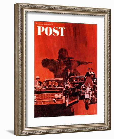 "The Kennedy Assassination," Saturday Evening Post Cover, January 14, 1967-Fred Otnes-Framed Giclee Print