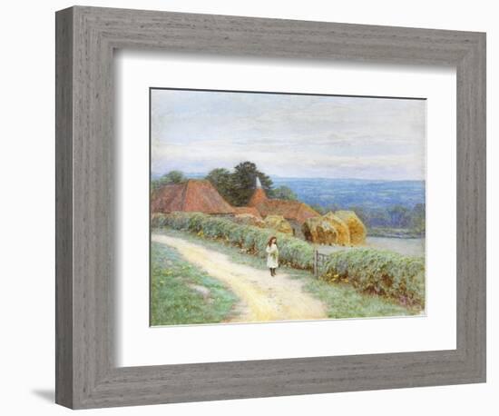 The Kentish Farmhouse at Crockham Hill (W/C on Paper)-Helen Allingham-Framed Giclee Print