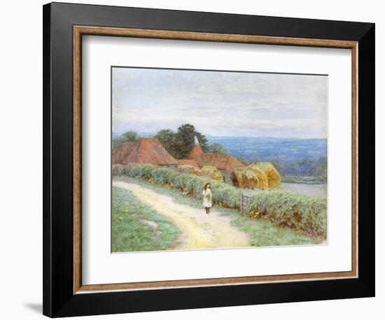 The Kentish Farmhouse at Crockham Hill (W/C on Paper)-Helen Allingham-Framed Giclee Print