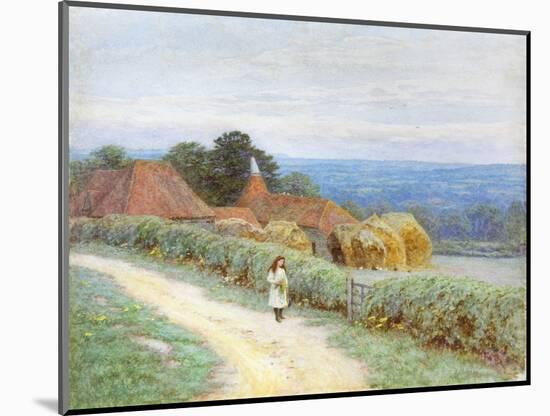 The Kentish Farmhouse at Crockham Hill (W/C on Paper)-Helen Allingham-Mounted Giclee Print