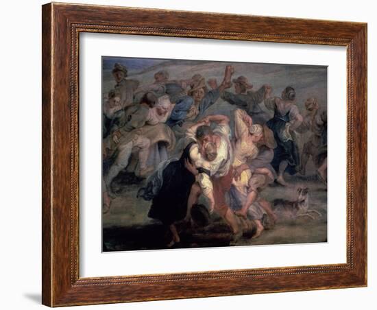 The Kermesse, Detail of Peasants Dancing, Ca. 1635-1638-Peter Paul Rubens-Framed Giclee Print