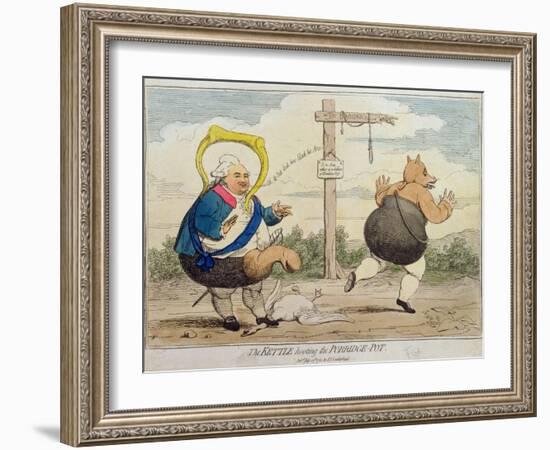 The Kettle Hooting the Porridge-Pot, Published by P.J. Leatherhead in 1782-James Gillray-Framed Giclee Print