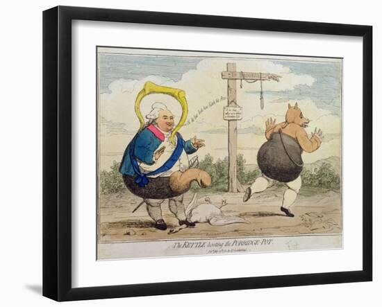 The Kettle Hooting the Porridge-Pot, Published by P.J. Leatherhead in 1782-James Gillray-Framed Giclee Print