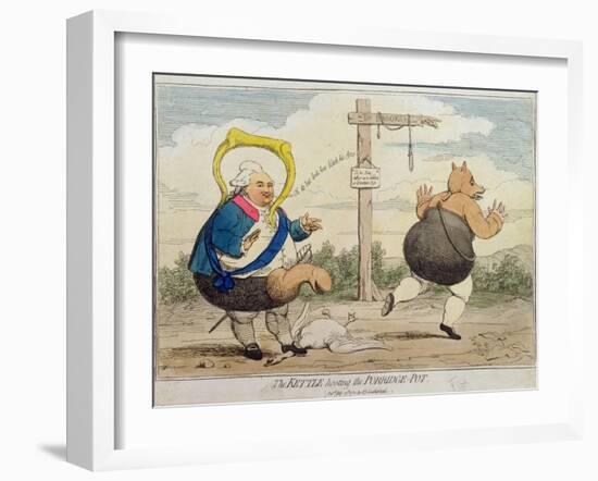 The Kettle Hooting the Porridge-Pot, Published by P.J. Leatherhead in 1782-James Gillray-Framed Giclee Print