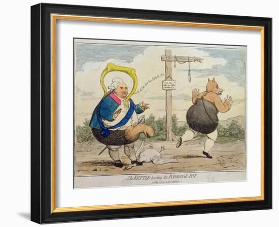 The Kettle Hooting the Porridge-Pot, Published by P.J. Leatherhead in 1782-James Gillray-Framed Giclee Print