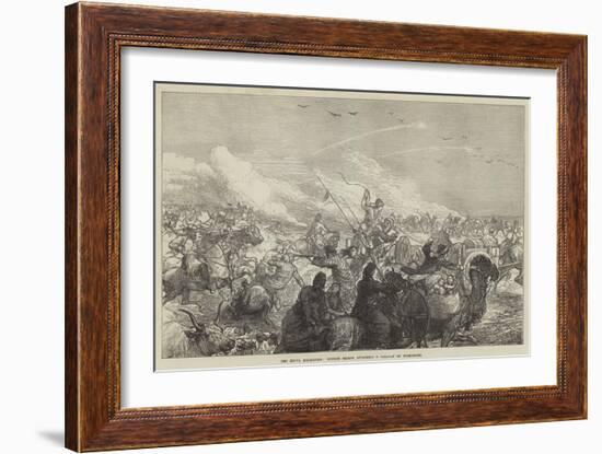 The Khiva Expedition, Russian Troops Attacking a Caravan of Turkomans-null-Framed Giclee Print