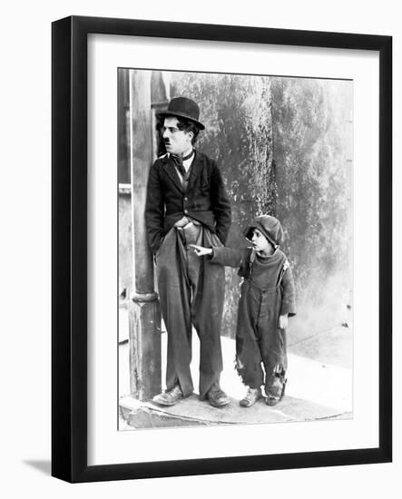 The Kid, Charles Chaplin, Jackie Coogan, 1921-null-Framed Premium Photographic Print