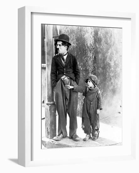 The Kid, Charles Chaplin, Jackie Coogan, 1921-null-Framed Premium Photographic Print