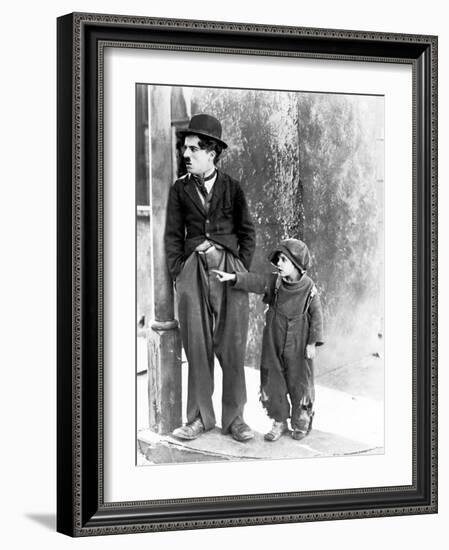 The Kid, Charles Chaplin, Jackie Coogan, 1921-null-Framed Premium Photographic Print