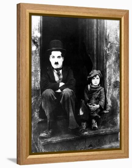 The Kid, Charlie Chaplin, Jackie Coogan, 1921-null-Framed Premier Image Canvas