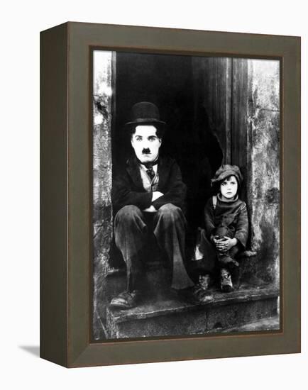 The Kid, Charlie Chaplin, Jackie Coogan, 1921-null-Framed Premier Image Canvas