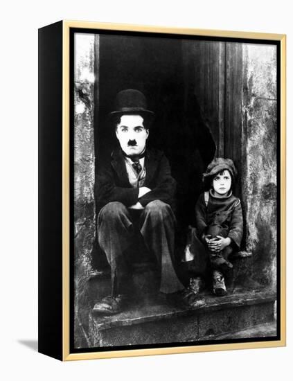 The Kid, Charlie Chaplin, Jackie Coogan, 1921-null-Framed Premier Image Canvas