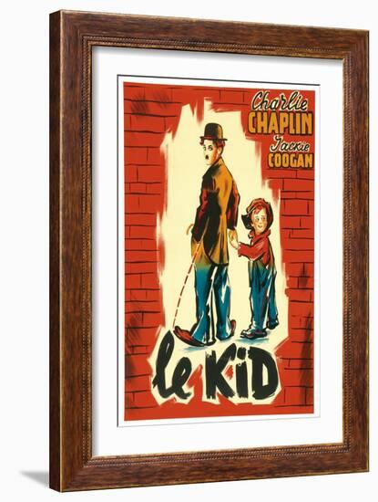 The Kid, French Movie Poster, 1921-null-Framed Art Print