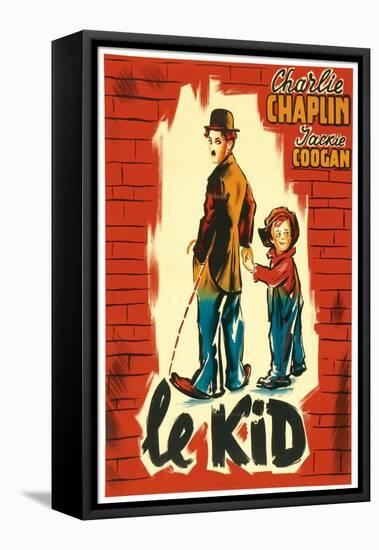 The Kid, French Movie Poster, 1921-null-Framed Stretched Canvas