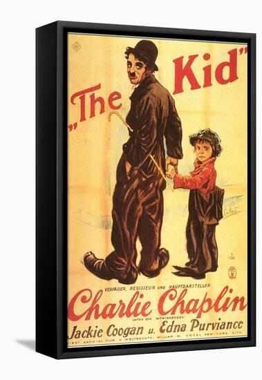 The Kid, German Movie Poster, 1921-null-Framed Stretched Canvas