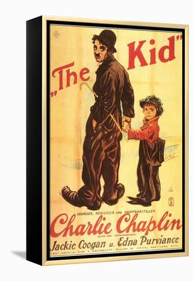 The Kid, German Movie Poster, 1921-null-Framed Stretched Canvas