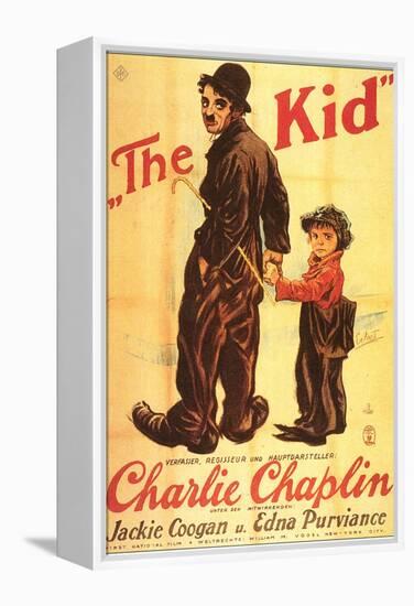 The Kid, German Movie Poster, 1921-null-Framed Stretched Canvas