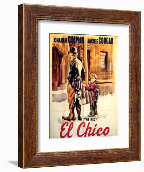 The Kid, Spanish Movie Poster, 1921-null-Framed Art Print