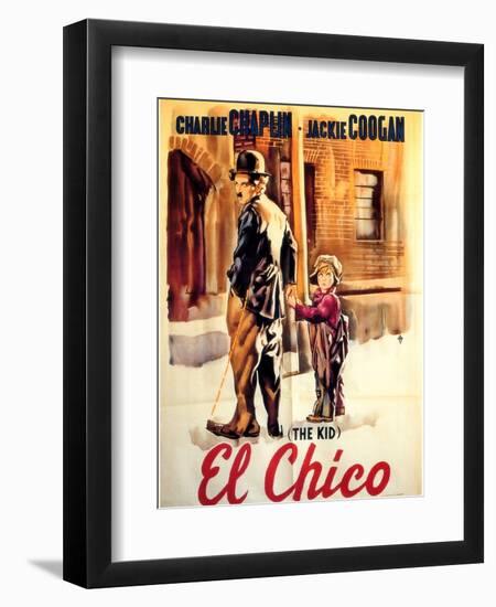 The Kid, Spanish Movie Poster, 1921-null-Framed Art Print