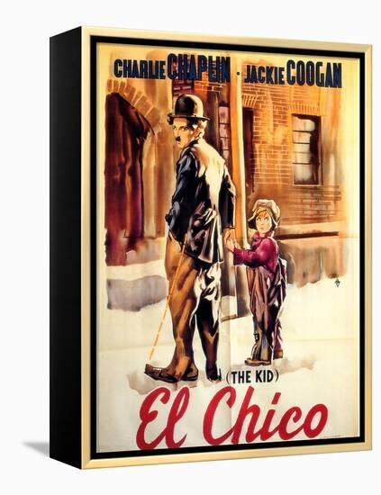 The Kid, Spanish Movie Poster, 1921-null-Framed Stretched Canvas